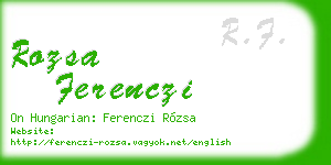 rozsa ferenczi business card