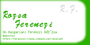 rozsa ferenczi business card